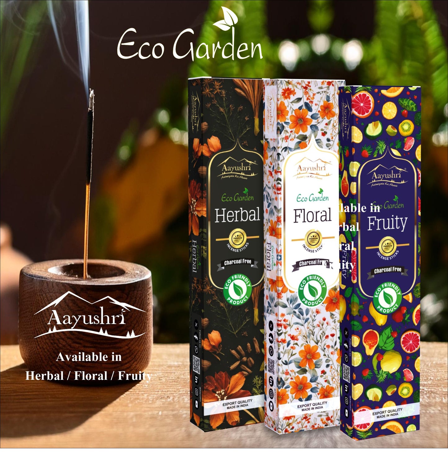 Eco Garden: Mix Pack - Charcoal free incense stick (6 Nos.)